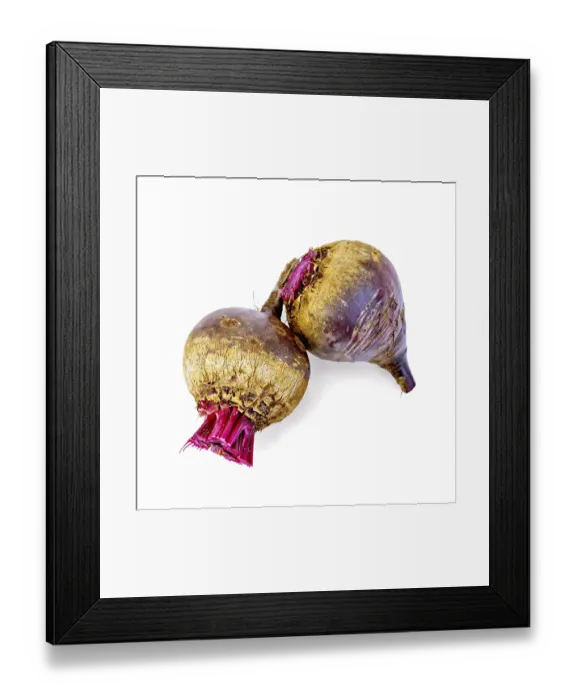 Framed Print : Two red beet isolated on white background
