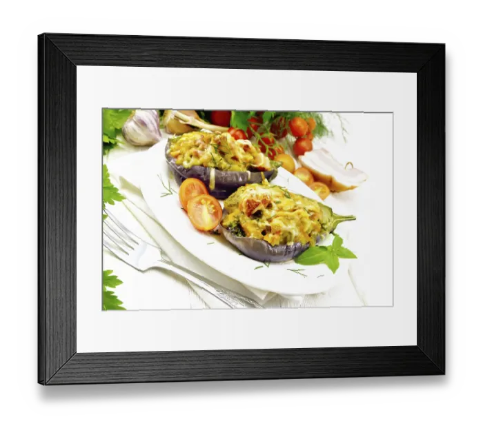 Framed Print : Stuffed eggplants with smoked brisket Framed Print : Stuffed eggplants with smoked brisket