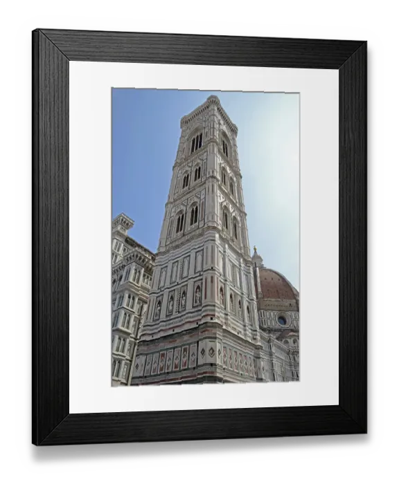 Framed Print : Italy, Florence, the three-coloured campanile of the cathedral
