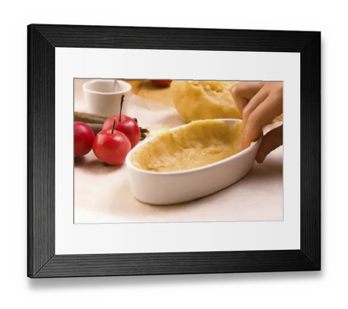 Framed Print : Detail of child hands making apple pie Framed Print : Detail of child hands making apple pie