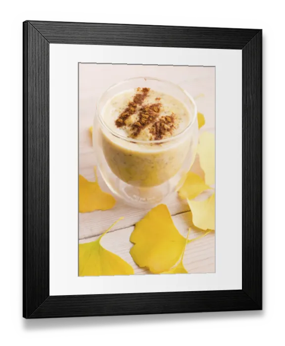 Framed Print : Pumpkin Smoothie with chia seeds, lodz, poland