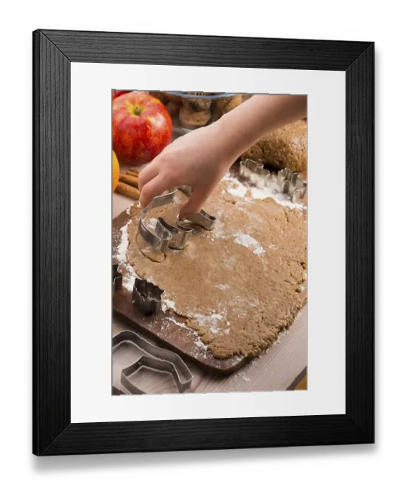 Framed Print : Close up little hands making the gingerbread cookies Framed Print : Close up little hands making the gingerbread cookies