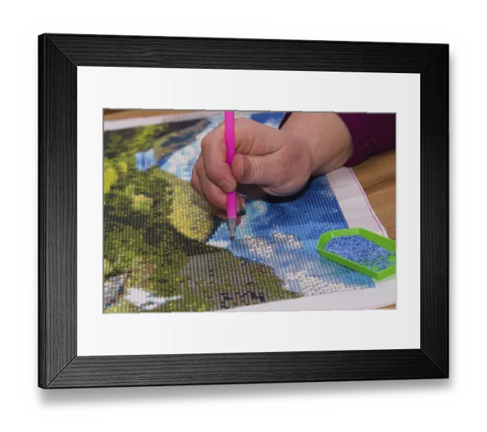 Framed Print : Create a picture with glittering stones and applicator using Diamond Painting Framed Print : Create a picture with glittering stones and applicator using Diamond Painting