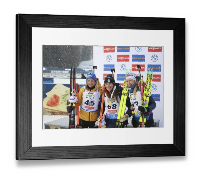 Framed Print : The top 3 after the woman's sprint