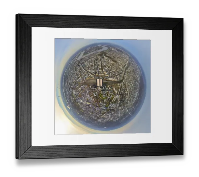 Framed Print : Aerial view, Dusseldorf main station Hbf