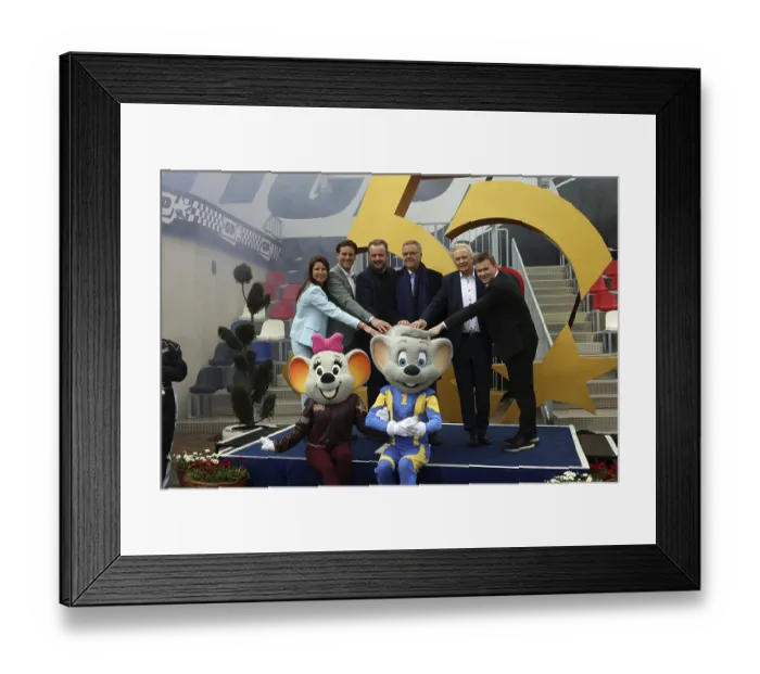 Framed Print : At the touch of a button on the new Adventure Grand Prix ride