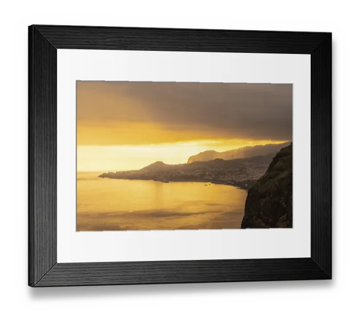 Framed Print : Cristo Rei viewpoint at sunset in Funchal in summer Framed Print : Cristo Rei viewpoint at sunset in Funchal in summer