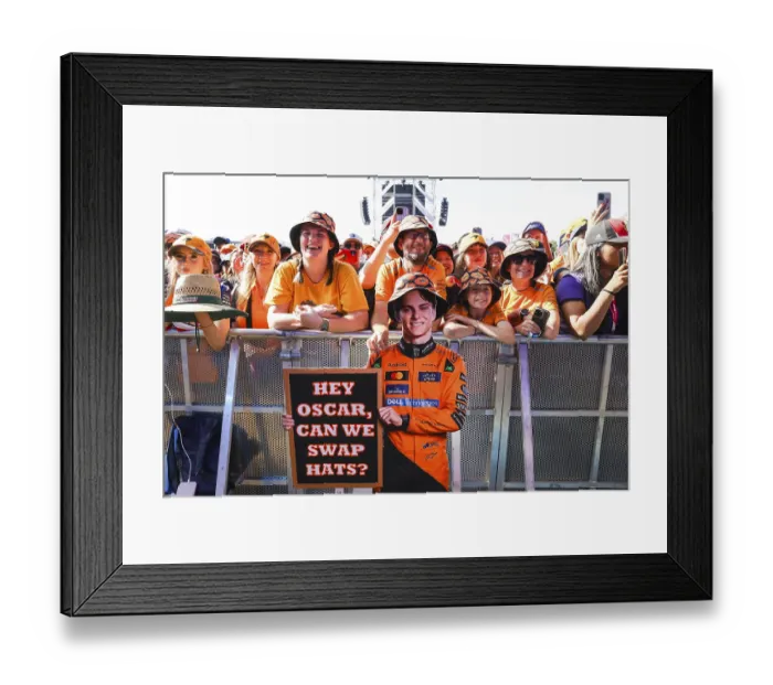 Framed Print : MELBOURNE, AUSTRALIA - MARCH 14: Atmosphere at the 2025 Australian Grand Prix at Albert Park in Melbourne