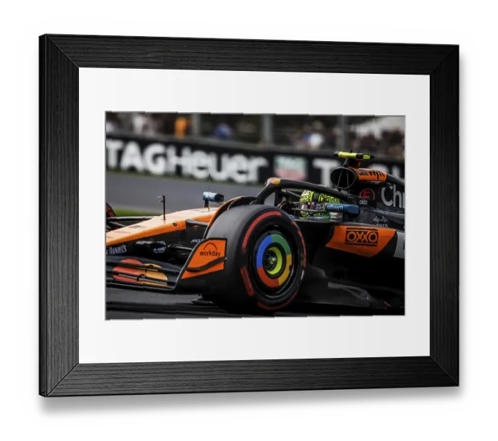 Framed Print : Lando Norris of Great Britain drives the McLaren Formula 1 Team MCL39 during qualifying at Albert Park in Melbourne
