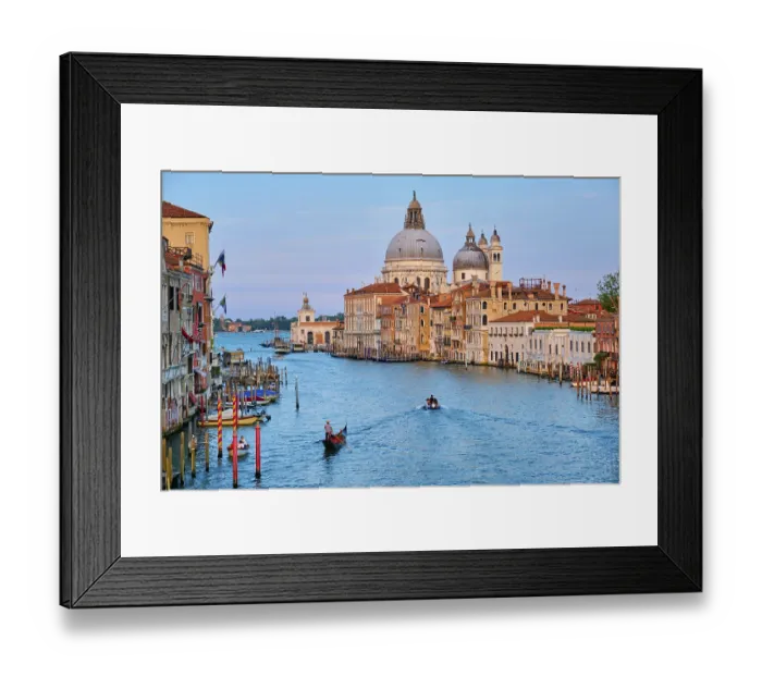 Framed Print : Panorama of Venice Grand Canal with gondola boats