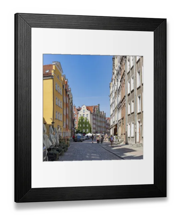 Framed Print : A picture of a colorful street in Gdansk Framed Print : A picture of a colorful street in Gdansk