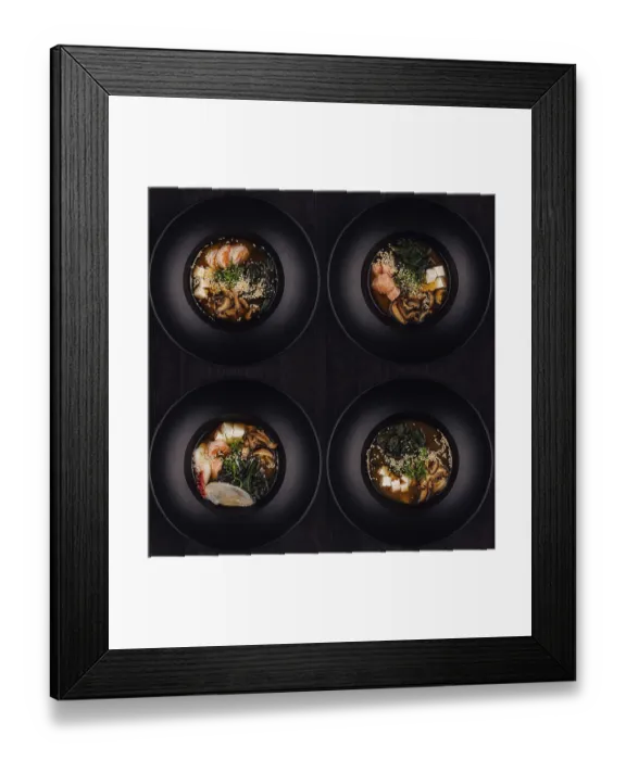 Framed Print : Food, Plates with different types of Thai soup