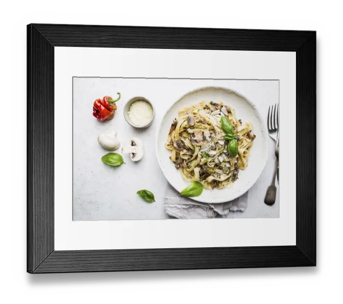 Framed Print : Tagliatelle pasta with mushrooms Framed Print : Tagliatelle pasta with mushrooms