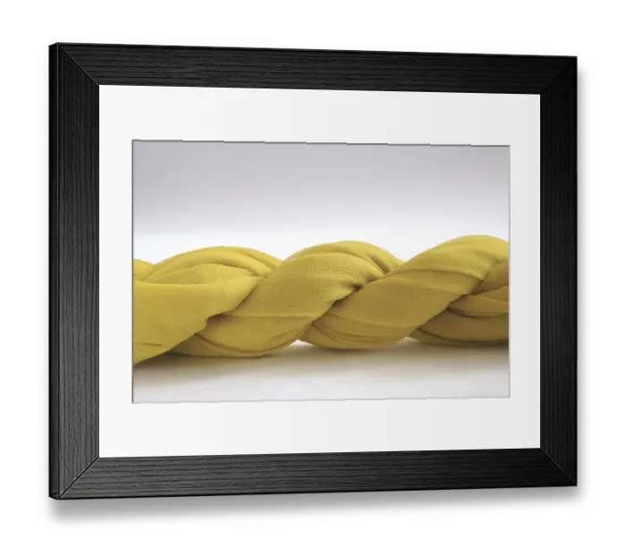 Framed Print : Concept, fabric turn twist on white background