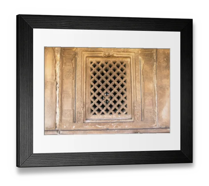 Framed Print : Carved stone window in Durga temple Framed Print : Carved stone window in Durga temple