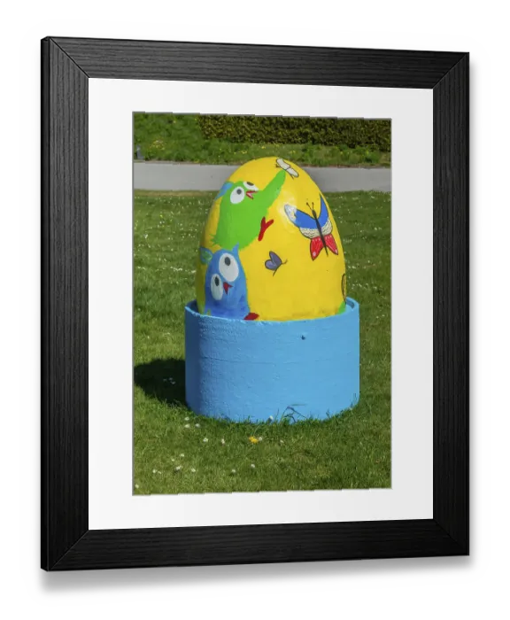 Framed Print : Easter eggs, public Easter decoration in Tomelilla