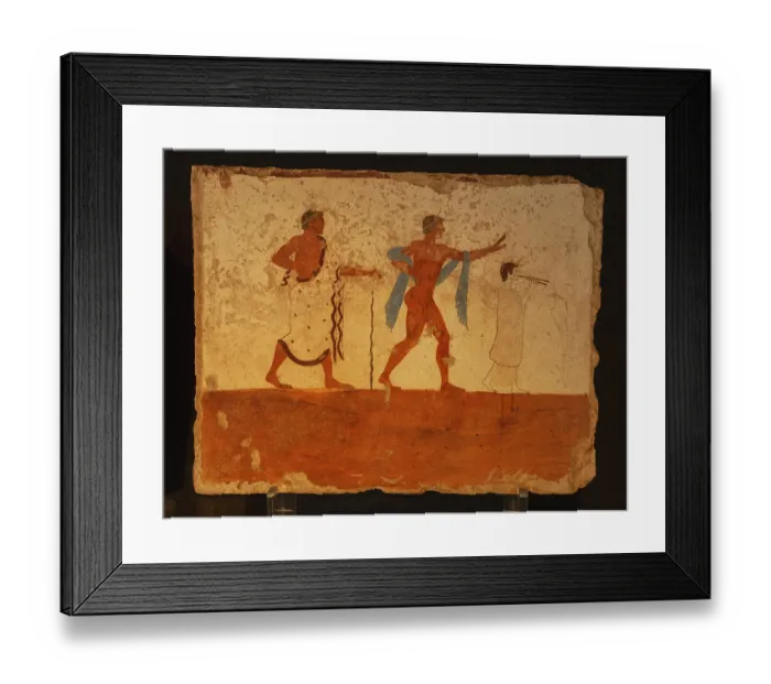 Framed Print : Ancient frescoes in the tomb of the diver