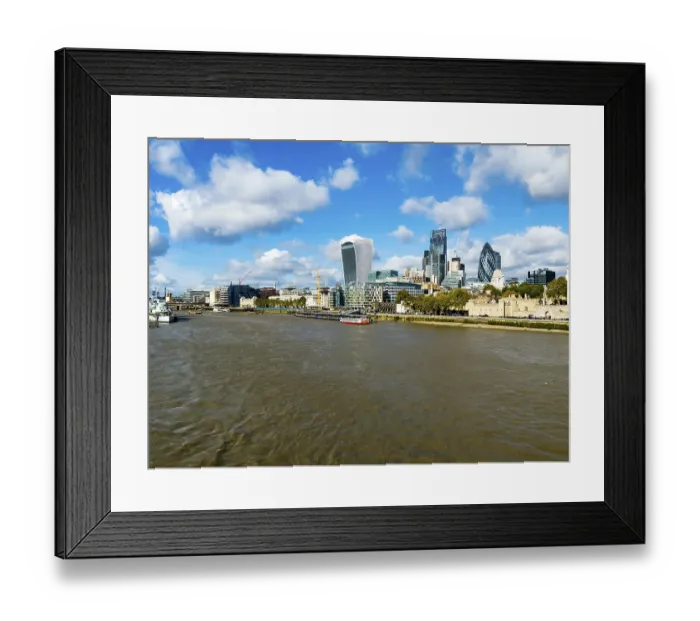 Framed Print : Thames with skyline including The Gherkin Framed Print : Thames with skyline including The Gherkin