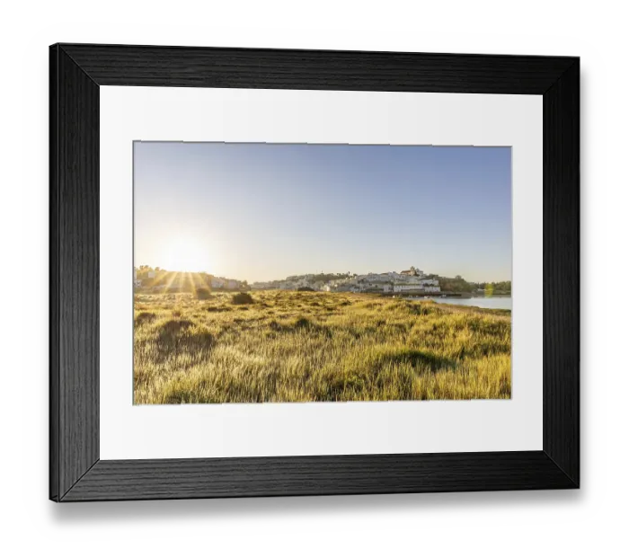 Framed Print : Sunrise with a view of a meadow Framed Print : Sunrise with a view of a meadow