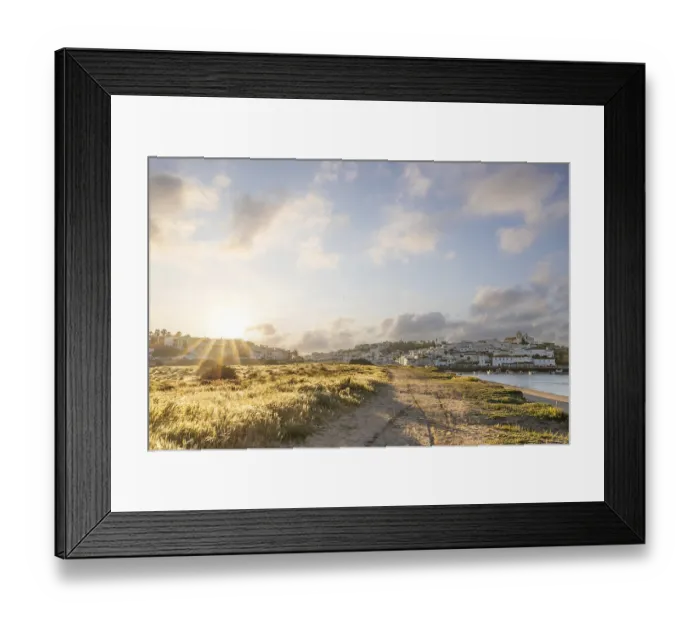 Framed Print : Sunrise with a view of a meadow Framed Print : Sunrise with a view of a meadow