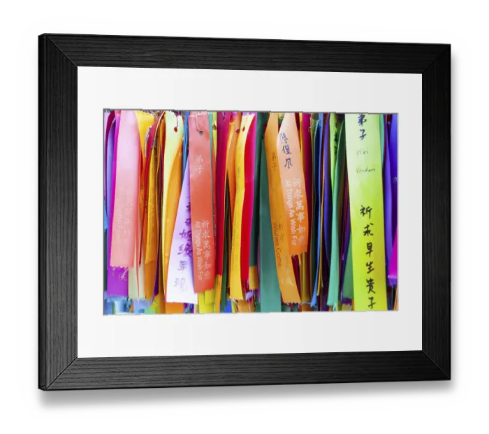 Framed Print : Wish ribbons in chinese buddhist temple, Malaysia
