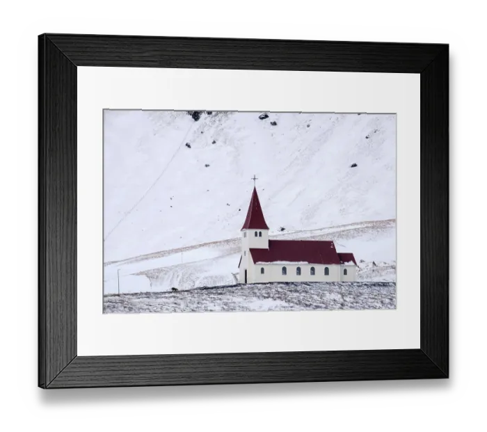 Framed Print : View of the Churh at Vik Iceland Framed Print : View of the Churh at Vik Iceland