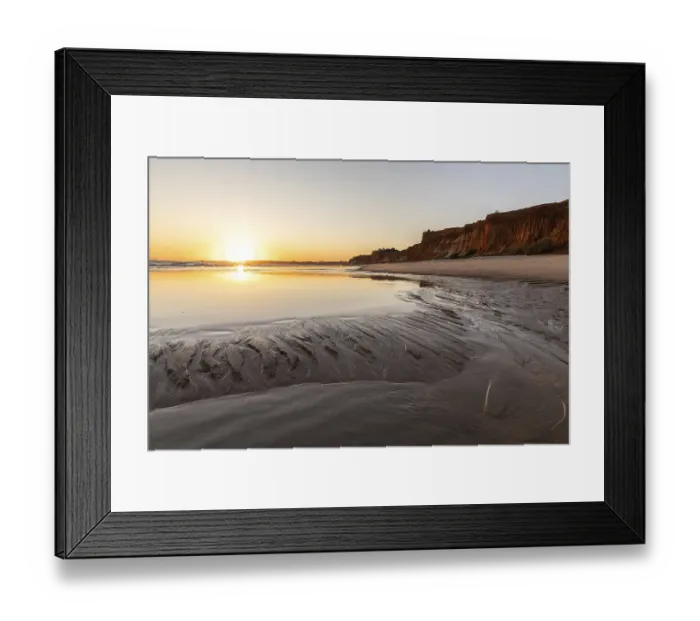 Framed Print : Sea with reflection at low tide in the calm waters of the Atlantic Framed Print : Sea with reflection at low tide in the calm waters of the Atlantic