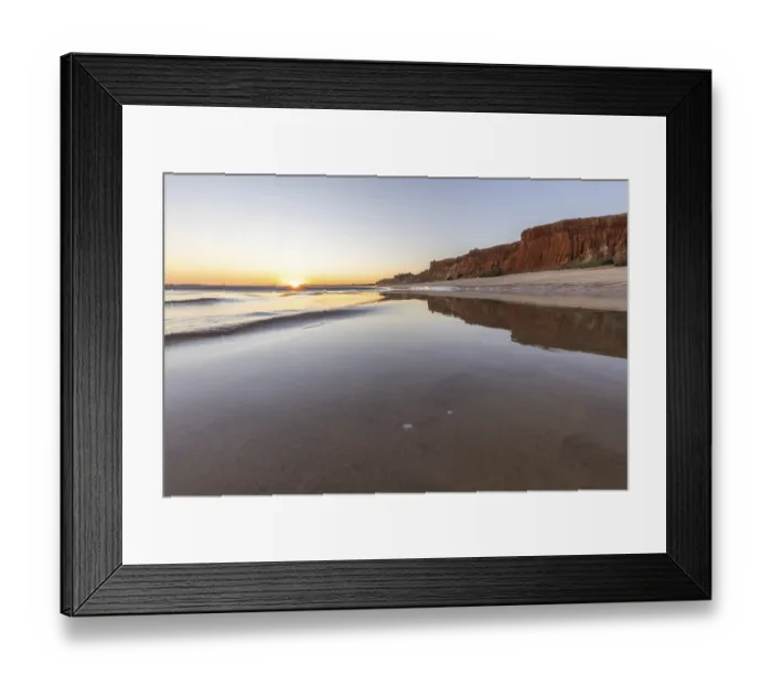 Framed Print : Sea with reflection at low tide in the calm waters of the Atlantic Framed Print : Sea with reflection at low tide in the calm waters of the Atlantic