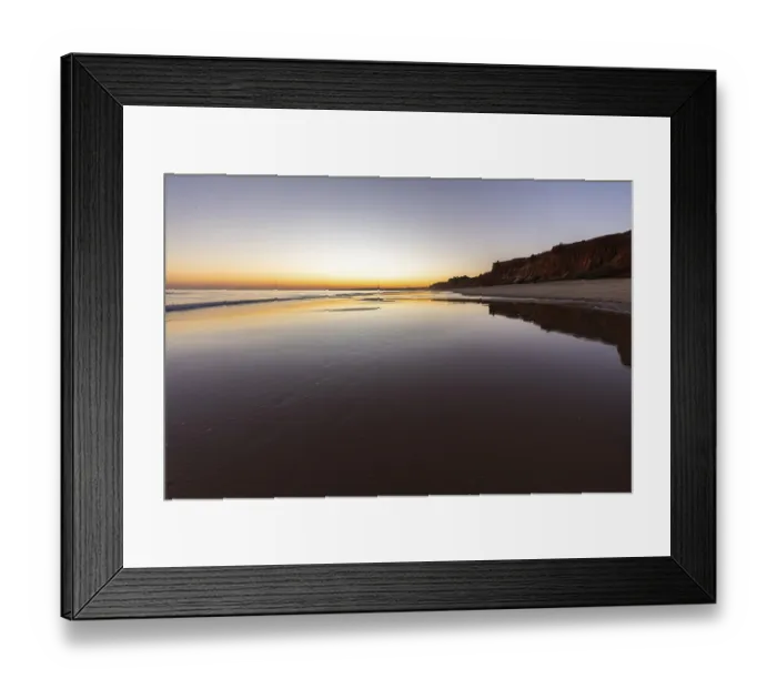 Framed Print : Sea with reflection at low tide in the calm waters of the Atlantic Framed Print : Sea with reflection at low tide in the calm waters of the Atlantic