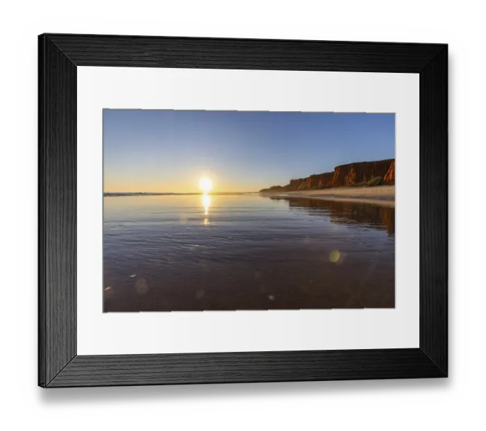 Framed Print : A landscape on the beach at low tide