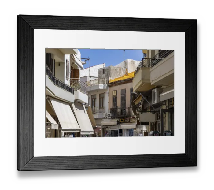 Framed Print : A Mediterranean old town centre