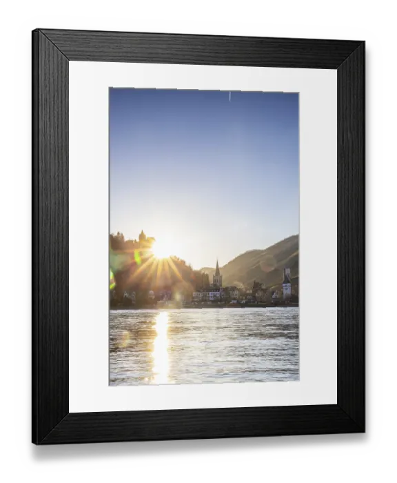 Framed Print : Sunset over the hills by the river Framed Print : Sunset over the hills by the river