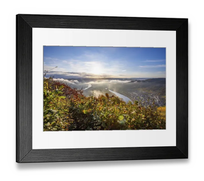 Framed Print : The Moselle Loop, a beautiful river makes a 180-degree loop