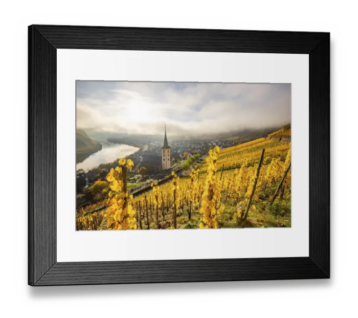 Framed Print : The Moselle Loop, a beautiful river makes a 180-degree loop