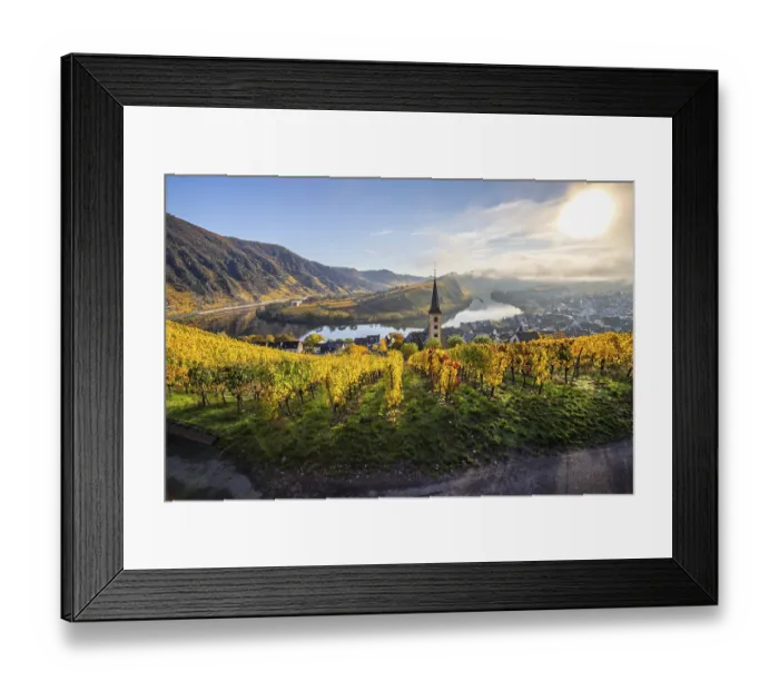 Framed Print : The Moselle Loop, a beautiful river makes a 180-degree loop
