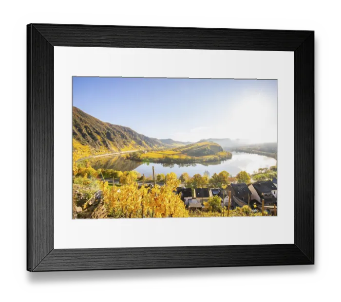 Framed Print : The Moselle Loop, a beautiful river makes a 180-degree loop
