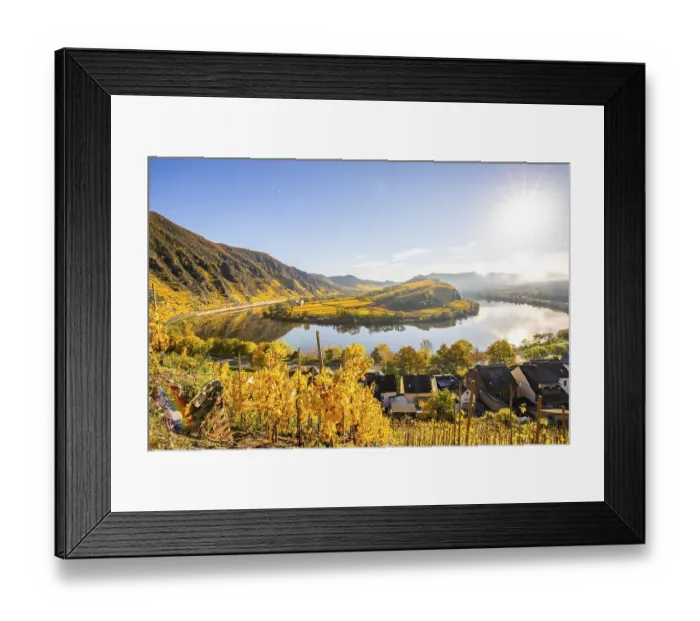 Framed Print : The Moselle Loop, a beautiful river makes a 180-degree loop