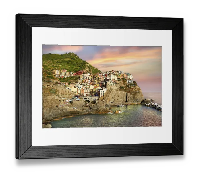 Framed Print : Fishing port of Manarola in the evening