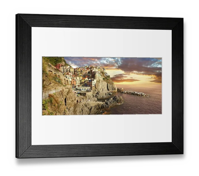 Framed Print : Fishing port of Manarola in the evening