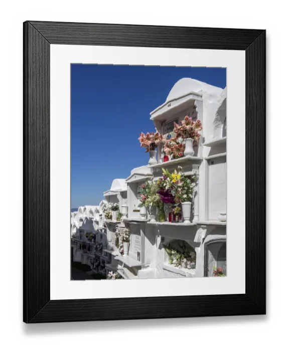 Framed Print : CASARES, ANDALUCIA / SPAIN - MAY 5 : View of the cemetery in Casares Spain on May 5 Framed Print : CASARES, ANDALUCIA / SPAIN - MAY 5 : View of the cemetery in Casares Spain on May 5