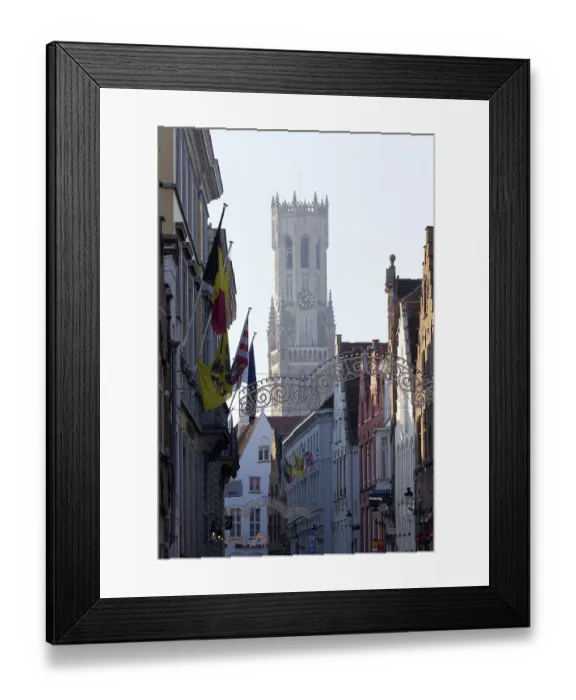 Framed Print : Old town alley with view of Belfort