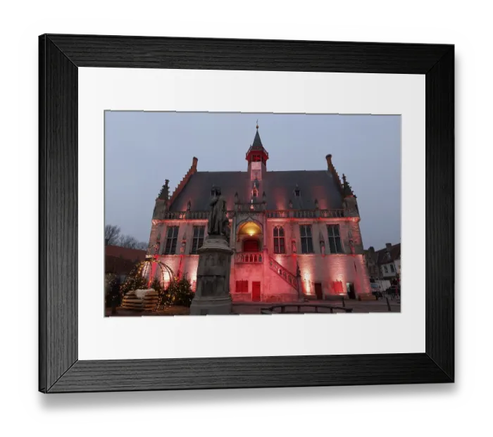 Framed Print : Gothic town hall and monument to Jacob van Maerlant Framed Print : Gothic town hall and monument to Jacob van Maerlant