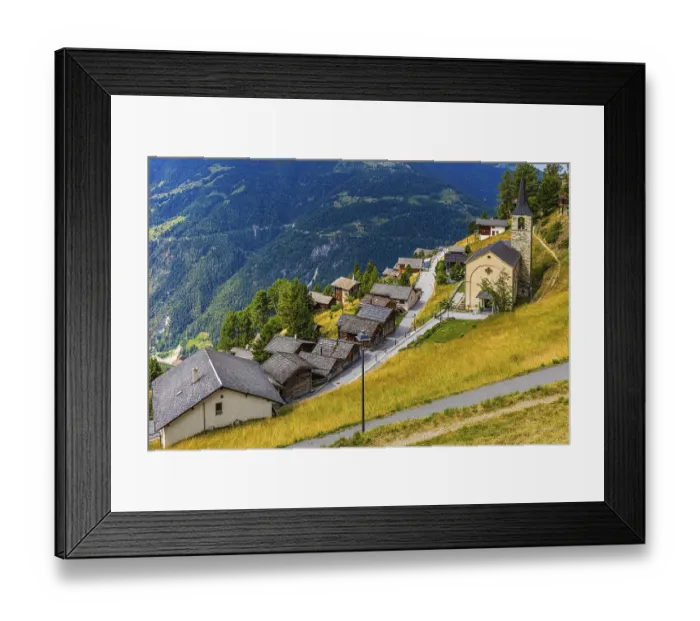 Framed Print : Historic village centre and Sainte Barbe church Framed Print : Historic village centre and Sainte Barbe church