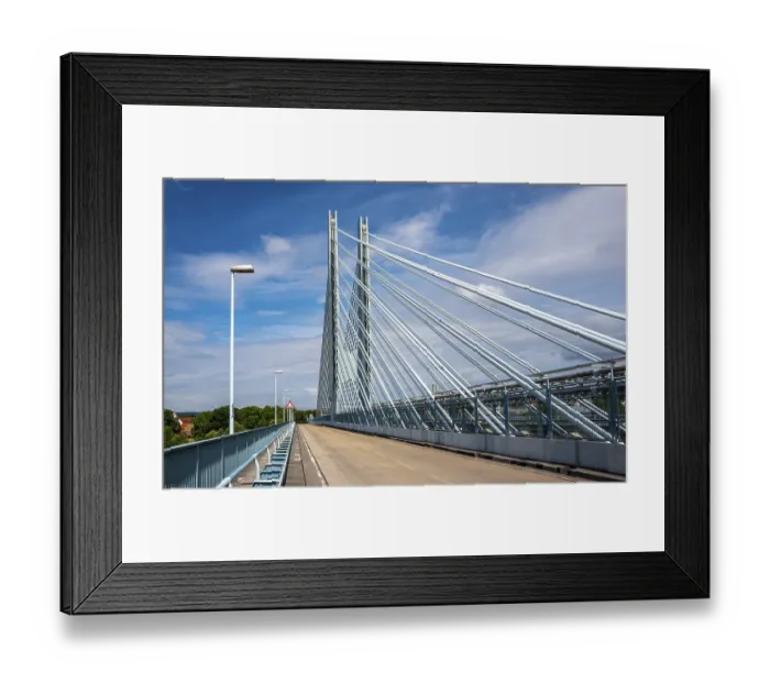 Framed Print : The factory bridge over the River Main in Kelsterbach