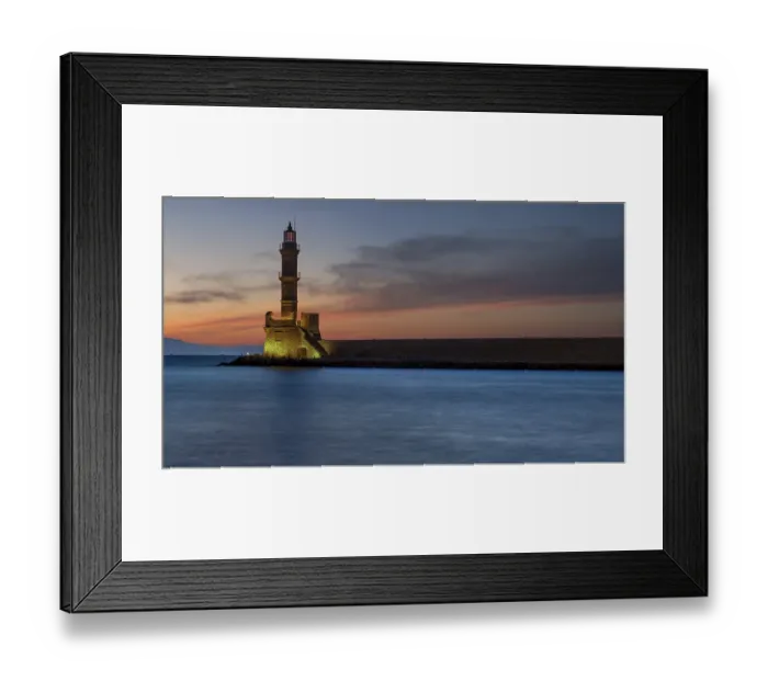 Framed Print : Chania lighthouse at sunrise, Chania harbour Framed Print : Chania lighthouse at sunrise, Chania harbour