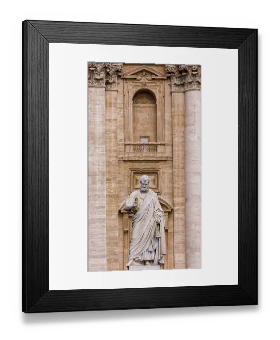 Framed Print : Statue of St. Peter with keys at St Framed Print : Statue of St. Peter with keys at St