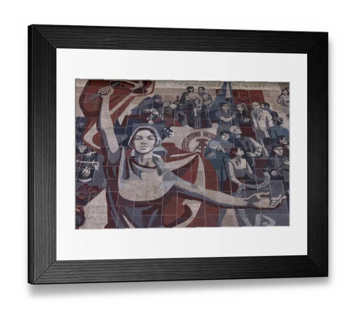 Framed Print : Communist propaganda mural on the Palace of Culture in Dresden's Old Town