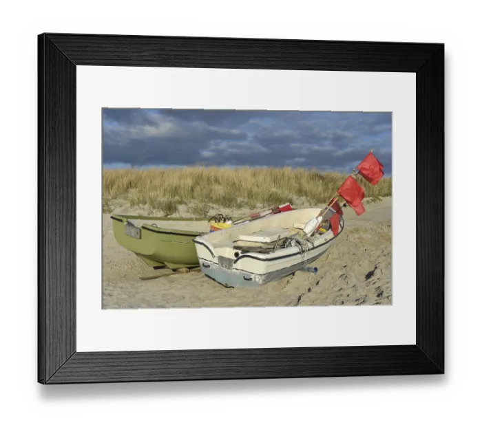 Framed Print : Fishing boat in the dunes of the DarB peninsula Framed Print : Fishing boat in the dunes of the DarB peninsula