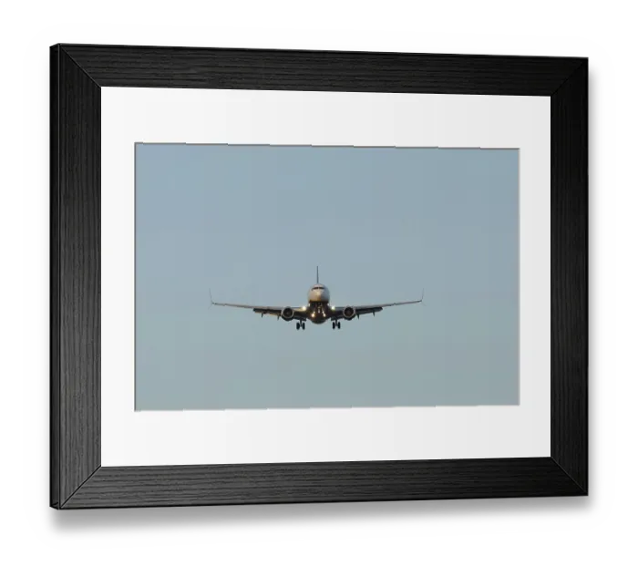 Framed Print : Boeing 737 jet passenger aircraft of Ryanair airlines in flight landing at London Stansted airport
