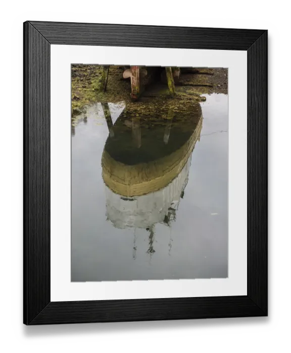 Framed Print : Reflection of a boat, harbour of Reykjavik Framed Print : Reflection of a boat, harbour of Reykjavik